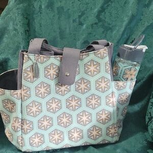 Gray and Cream Lunch Bags with Geometric Design